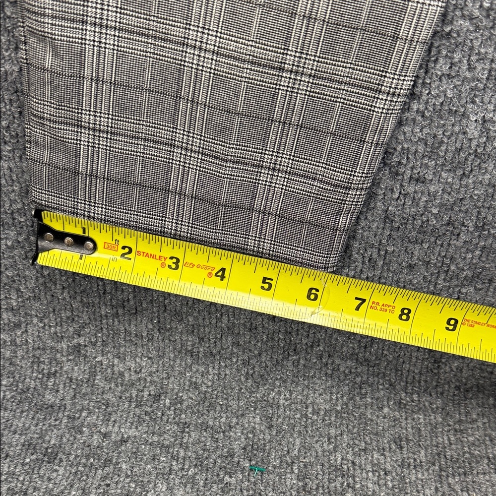 Candies Plaid Slim Ankle Pull-On Slacks with Zip Design - Grey Plaid - Large - Picture 12 of 16